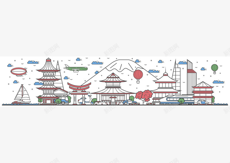 日本旅游建筑矢量图eps免抠素材_88icon https://88icon.com EPS免抠 建筑 手绘 日本 矢量免抠 高清大图 矢量图