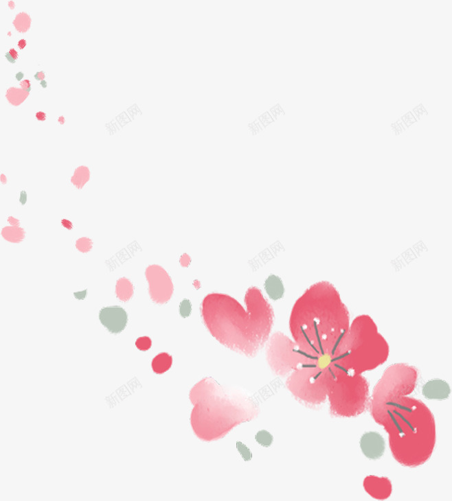 手绘粉色漂浮梅花装饰png免抠素材_88icon https://88icon.com 梅花 漂浮 粉色 装饰