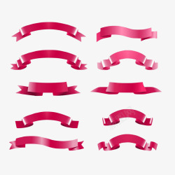 10种优雅粉红色彩带素材
