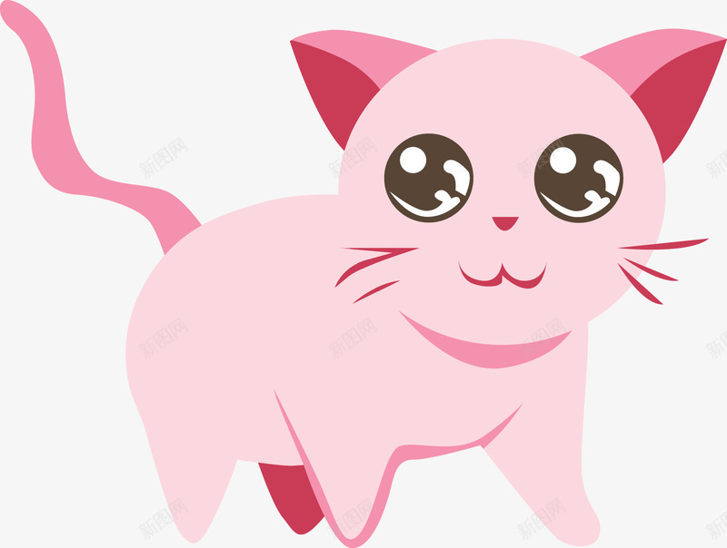 可爱粉红色小猫png免抠素材_88icon https://88icon.com 动物 可爱 宠物 小猫 猫咪 粉红色