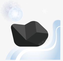 黑色岩石雪花石头元素矢量图素材