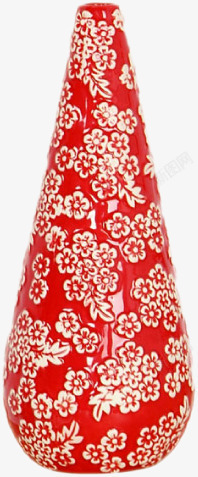 日本风格红色白花花瓶素材