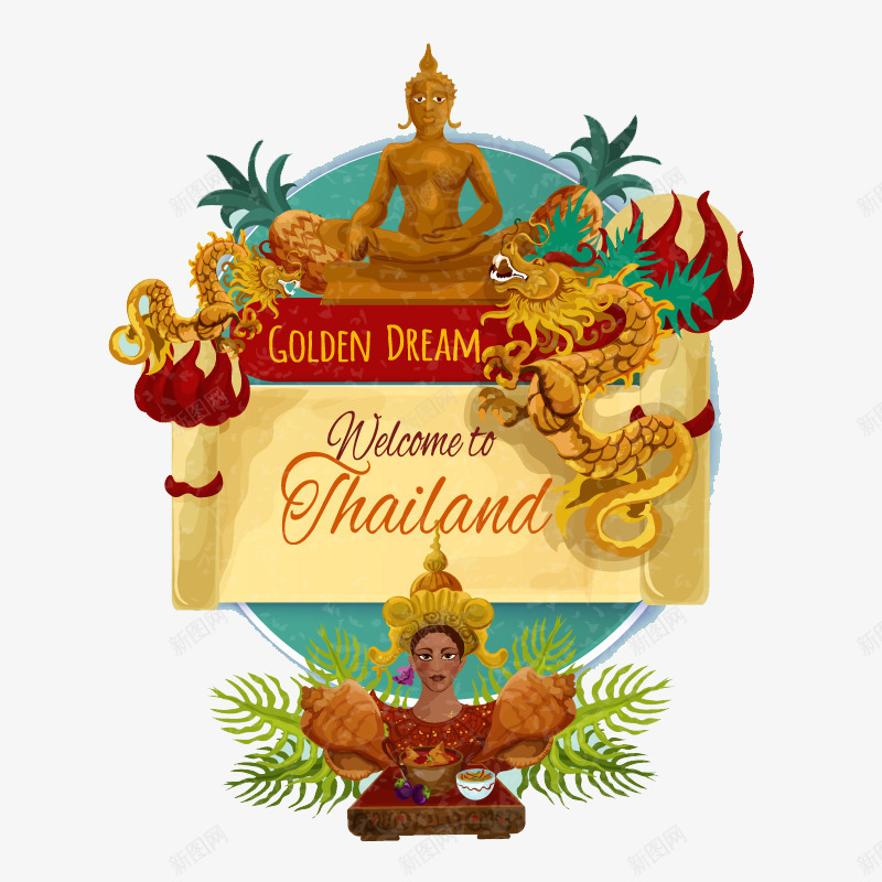 泰国旅游创意海报元素png免抠素材_88icon https://88icon.com 佛教 创意 泰国 海报元素 设计