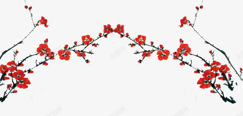 中国风红色梅花图案psd免抠素材_88icon https://88icon.com 中国风 古典 图案 复古 梅花 红色 花朵 装饰 装饰物