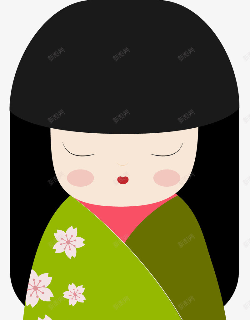 手绘日本和服娃娃图案png免抠素材_88icon https://88icon.com 和服 图案 娃娃 手绘 日本