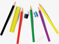 教育行业彩色铅笔矢量图素材