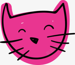 粉红色猫咪头像素材