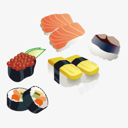 粗卷寿司日本生鱼片素材