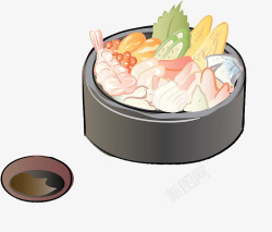 装饰插图日本料理套餐素材