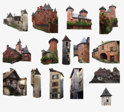 欧洲中世纪复古建筑城堡素材