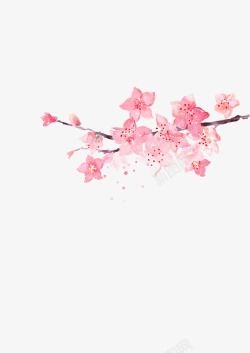 粉红边角花朵装饰素材
