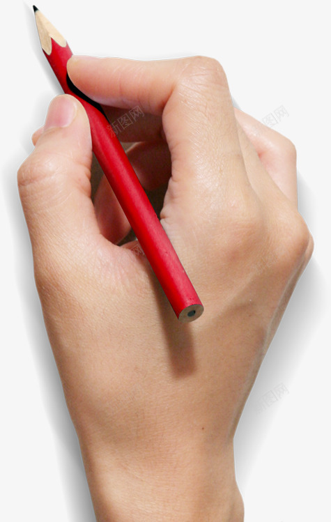 握笔手势红色铅笔png免抠素材_88icon https://88icon.com 手势 红色 铅笔