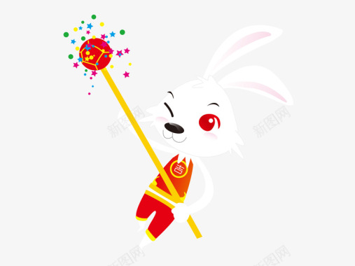 烟花手绘小白兔儿童LOGO白嫩可爱矢量图图标图标