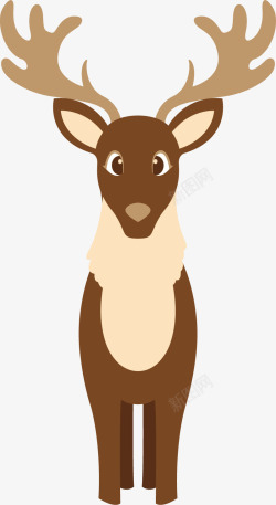 基本草原保护棕色的麋鹿矢量图高清图片