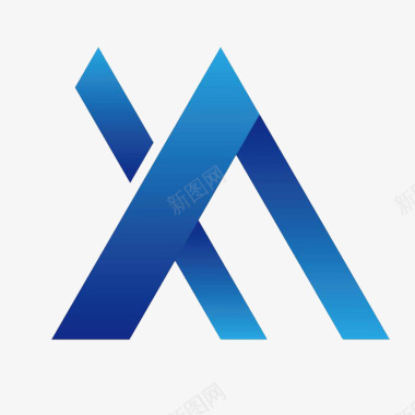 蓝色规则创意山峰logo图标图标