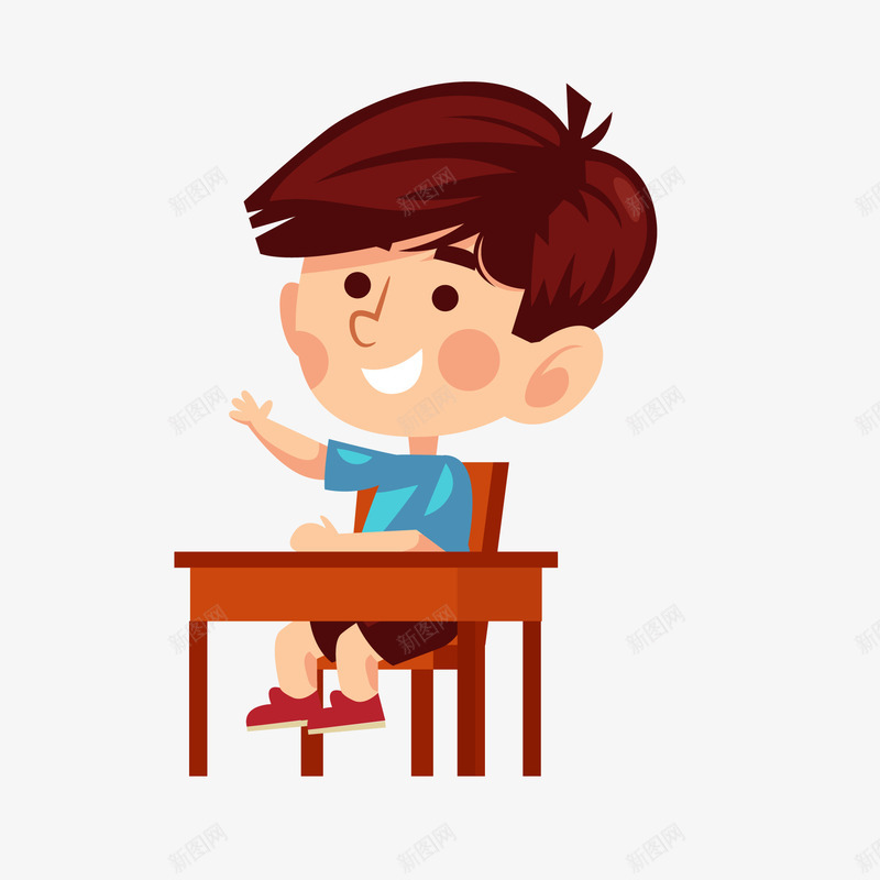 卡通课堂上的小男孩矢量图ai免抠素材_88icon https://88icon.com 人物设计 卡通 学习 学校 微笑 教育 男孩 矢量图