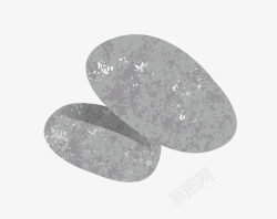 手绘灰色的石头矢量图素材