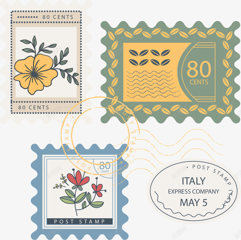 意大利旅游纪念邮票png免抠素材_88icon https://88icon.com 旅游邮票 矢量素材 纪念品 纪念邮票 邮票模板 邮票留念