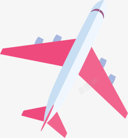 粉红机翼旅游飞机矢量图素材