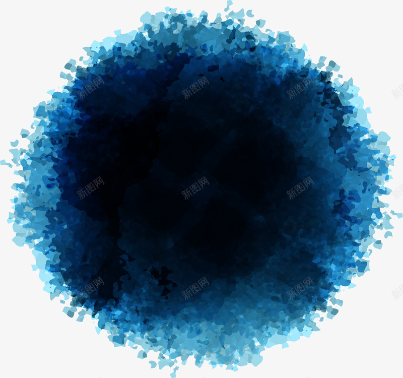 蓝色粒子结构背景png免抠素材_88icon https://88icon.com 抽象背景 水彩纸 矢量素材 粒子结构 蓝色