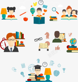 学习场景矢量图素材