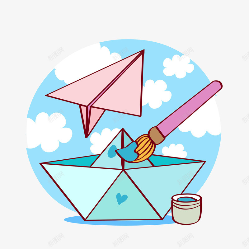 画笔下的纸飞机与天空png免抠素材_88icon https://88icon.com 手制 折纸 梦想 画画 画笔 纸 纸张 纸飞机 起飞 飞 飞机 飞行 飞起 飞起来的纸