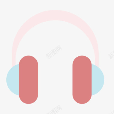 网易音乐图标红色耳机卡通图标矢量图图标