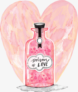 粉红色浪漫许愿瓶素材