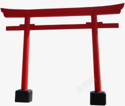 红色日本大门实物素材