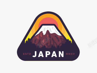 日本浴衣设计日本雪山图标元素图标
