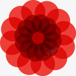 红色几何花朵图素材