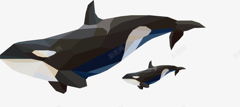 创意折纸动物矢量图ai免抠素材_88icon https://88icon.com 个性 创意 动物 折纸 抽象 鲨鱼 矢量图