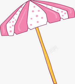 粉红夏日遮阳雨伞矢量图素材