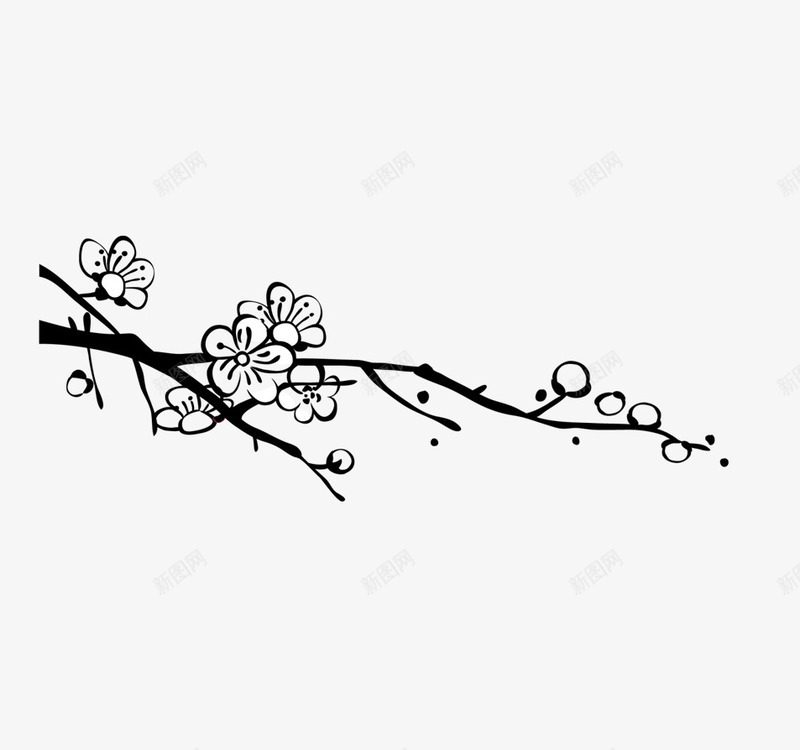 梅花萬杂墨 水墨画梅花png图片免费下载-素材wzuzakeh-88ICON