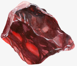手绘红色的石头图素材
