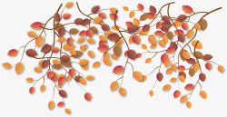 浪漫秋季红色树叶矢量图素材
