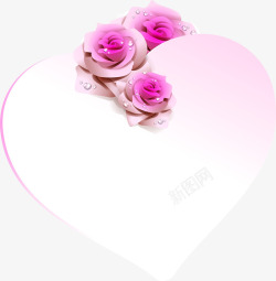 水珠唯美粉色花朵爱心素材