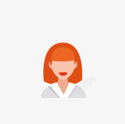 橙色短发女人头像矢量图素材