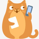 创意黄色的小猫打电话png免抠素材_88icon https://88icon.com 创意 卖萌小猫 打电话 黄色