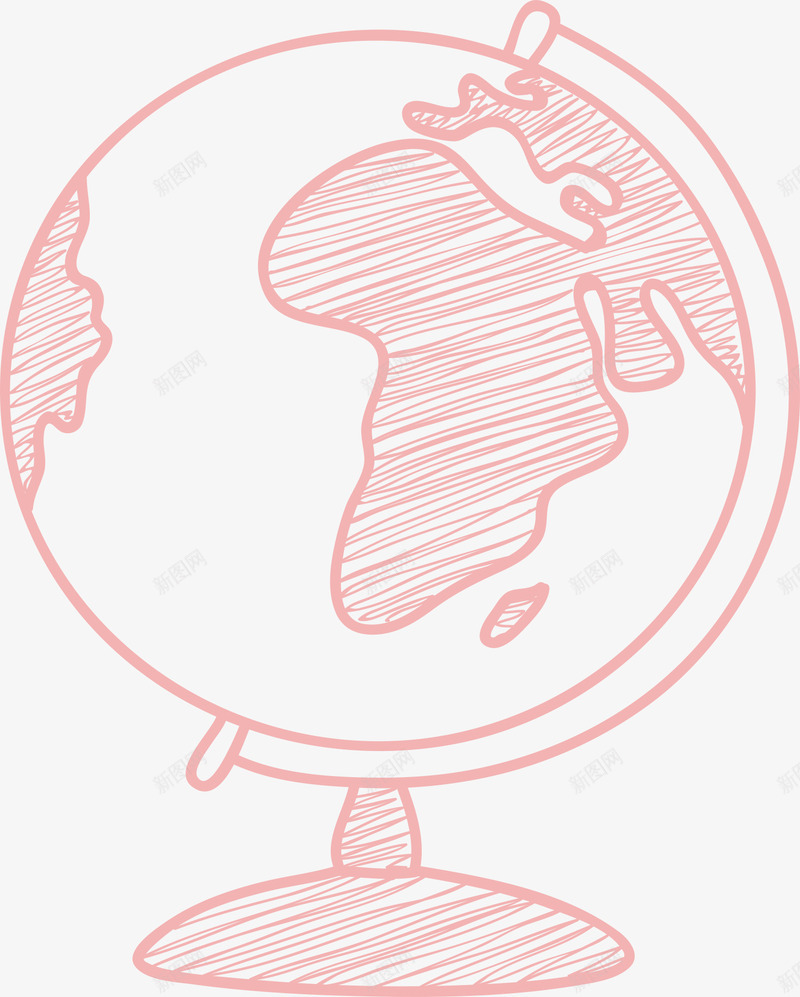 地球仪png免抠素材_88icon https://88icon.com AI 卡通 可爱 地球 地球仪 家园 手绘 粉红 粉色 线条