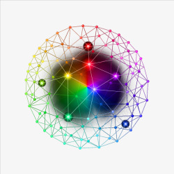 彩色科技炫酷线条网状球素材