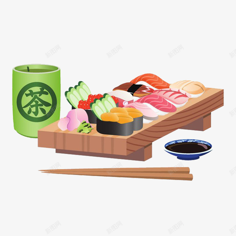 日本寿司与茶文化png免抠素材_88icon https://88icon.com 寿司 日本 美食 茶 食物