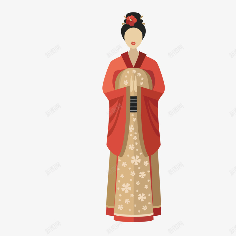 红色日本卡通插画矢量图ai免抠素材_88icon https://88icon.com 卡通 扁平化 插画 日本 渐变 红色 装饰 矢量图