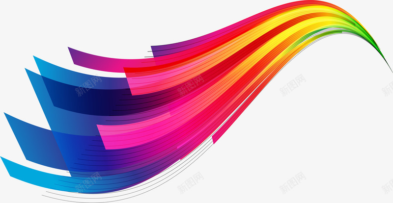 彩色抽象光束png免抠素材_88icon https://88icon.com 彩色 抽象光束 矢量素材 科技条纹 艺术感