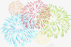 春节多彩密集烟花素材