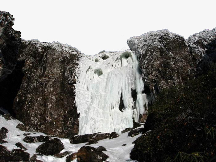 山间雪景png免抠素材_88icon https://88icon.com 景色 河流 瀑布 石头 美景 雪山 雪山瀑布