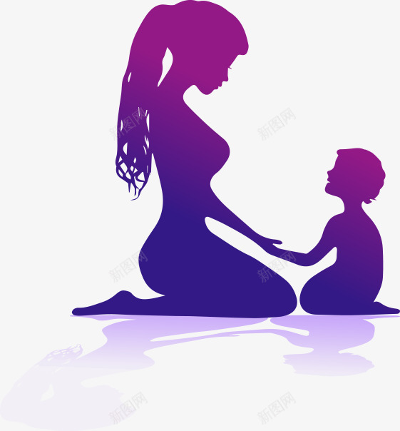 紫色唯美人影母子教育宣传png免抠素材_88icon https://88icon.com 人影 宣传 教育 母子 紫色