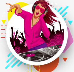 酒吧DJ卡通音乐DJ高清图片