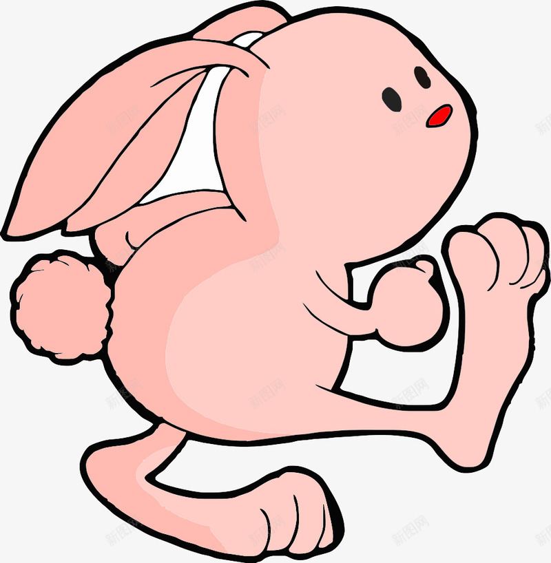 奔跑的兔子png免抠素材_88icon https://88icon.com 兴奋 可爱 毛茸茸 粉红色兔子 长耳朵