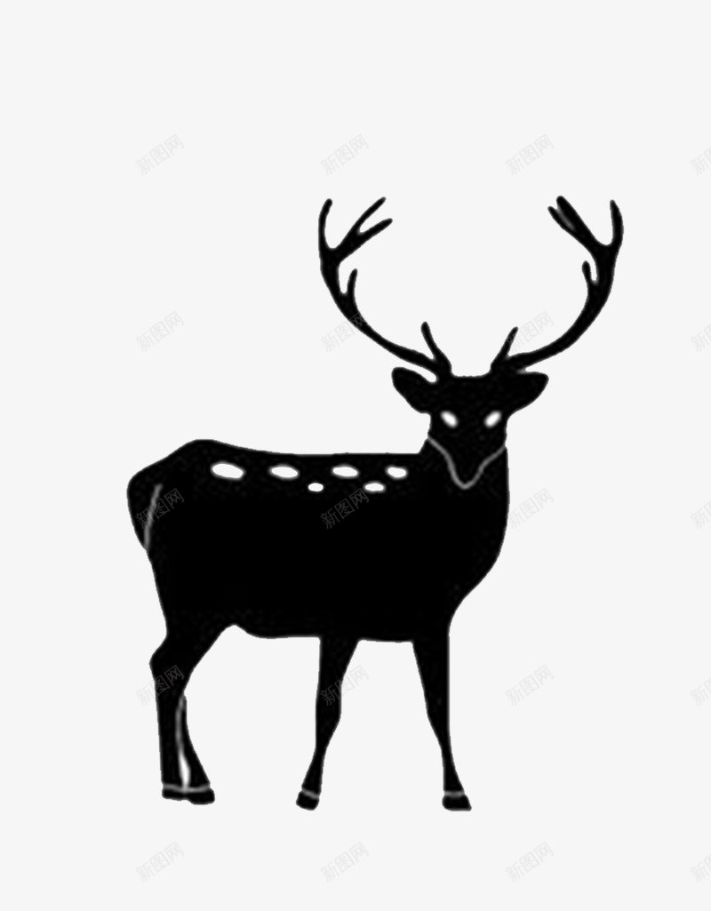鹿剪影元素png免抠素材_88icon https://88icon.com 剪影 剪纸 动物 梅花鹿 美丽的鹿 黑白的鹿